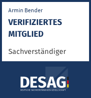 DESAG Sachverständigen-Zertifikat: Armin Bender
